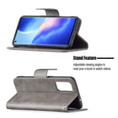 For OPPO Reno5 5G Retro Lambskin Texture Pure Color Horizontal Flip PU Leather Case with Holder & Card Slots & Wallet & Lanyard(Grey)