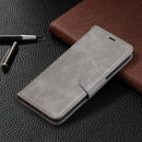 For OPPO Reno5 5G Retro Lambskin Texture Pure Color Horizontal Flip PU Leather Case with Holder & Card Slots & Wallet & Lanyard(Grey)