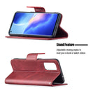For OPPO Reno5 5G Retro Lambskin Texture Pure Color Horizontal Flip PU Leather Case with Holder & Card Slots & Wallet & Lanyard(Red)