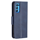 For OPPO Reno5 5G Retro Lambskin Texture Pure Color Horizontal Flip PU Leather Case with Holder & Card Slots & Wallet & Lanyard(Blue)