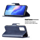 For OPPO Reno5 5G Retro Lambskin Texture Pure Color Horizontal Flip PU Leather Case with Holder & Card Slots & Wallet & Lanyard(Blue)