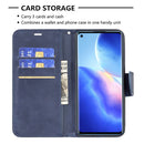 For OPPO Reno5 5G Retro Lambskin Texture Pure Color Horizontal Flip PU Leather Case with Holder & Card Slots & Wallet & Lanyard(Blue)