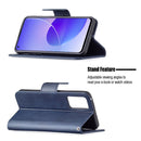 For OPPO Reno6 5G Retro Lambskin Texture Pure Color Horizontal Flip PU Leather Case with Holder & Card Slots & Wallet & Lanyard(Blue)