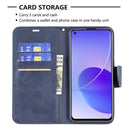 For OPPO Reno6 5G Retro Lambskin Texture Pure Color Horizontal Flip PU Leather Case with Holder & Card Slots & Wallet & Lanyard(Blue)