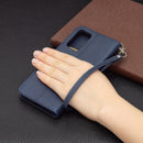 For OPPO Reno6 5G Retro Lambskin Texture Pure Color Horizontal Flip PU Leather Case with Holder & Card Slots & Wallet & Lanyard(Blue)