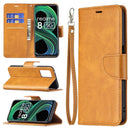 For OPPO Realme 8 5G/Realme V13 5G Retro Lambskin Texture Pure Color Horizontal Flip PU Leather Case with Holder & Card Slots & Wallet & Lanyard(Yellow)