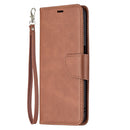 For OPPO Realme 8 5G/Realme V13 5G Retro Lambskin Texture Pure Color Horizontal Flip PU Leather Case with Holder & Card Slots & Wallet & Lanyard(Brown)