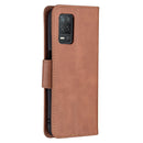 For OPPO Realme 8 5G/Realme V13 5G Retro Lambskin Texture Pure Color Horizontal Flip PU Leather Case with Holder & Card Slots & Wallet & Lanyard(Brown)