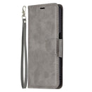 For OPPO Realme 8 5G/Realme V13 5G Retro Lambskin Texture Pure Color Horizontal Flip PU Leather Case with Holder & Card Slots & Wallet & Lanyard(Grey)