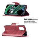 For OPPO Realme 8 5G/Realme V13 5G Retro Lambskin Texture Pure Color Horizontal Flip PU Leather Case with Holder & Card Slots & Wallet & Lanyard(Red)