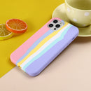 Rainbow Liquid Silicone Shockproof Full Coverage Protective Case For iPhone 13(Pink)