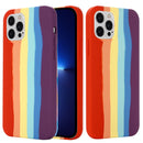 Rainbow Liquid Silicone Shockproof Full Coverage Protective Case For iPhone 13 Pro Max(Red)