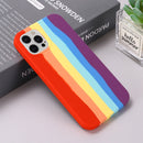 Rainbow Liquid Silicone Shockproof Full Coverage Protective Case For iPhone 13 Pro Max(Red)