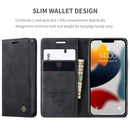 CaseMe-013 Multifunctional Retro Frosted Horizontal Flip Leather Case with Card Slot & Holder & Wallet For iPhone 13 mini(Black)
