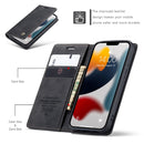 CaseMe-013 Multifunctional Retro Frosted Horizontal Flip Leather Case with Card Slot & Holder & Wallet For iPhone 13 mini(Black)