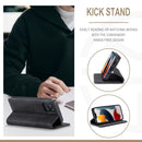 CaseMe-013 Multifunctional Retro Frosted Horizontal Flip Leather Case with Card Slot & Holder & Wallet For iPhone 13 mini(Black)