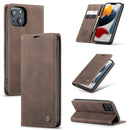 CaseMe-013 Multifunctional Retro Frosted Horizontal Flip Leather Case with Card Slot & Holder & Wallet For iPhone 13 mini(Coffee)