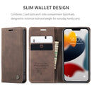 CaseMe-013 Multifunctional Retro Frosted Horizontal Flip Leather Case with Card Slot & Holder & Wallet For iPhone 13 mini(Coffee)