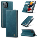 CaseMe-013 Multifunctional Retro Frosted Horizontal Flip Leather Case with Card Slot & Holder & Wallet For iPhone 13 mini(Blue)