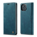 CaseMe-013 Multifunctional Retro Frosted Horizontal Flip Leather Case with Card Slot & Holder & Wallet For iPhone 13 mini(Blue)