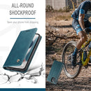CaseMe-013 Multifunctional Retro Frosted Horizontal Flip Leather Case with Card Slot & Holder & Wallet For iPhone 13 mini(Blue)