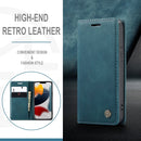 CaseMe-013 Multifunctional Retro Frosted Horizontal Flip Leather Case with Card Slot & Holder & Wallet For iPhone 13 mini(Blue)