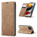 CaseMe-013 Multifunctional Retro Frosted Horizontal Flip Leather Case with Card Slot & Holder & Wallet For iPhone 13 mini(Brown)