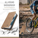 CaseMe-013 Multifunctional Retro Frosted Horizontal Flip Leather Case with Card Slot & Holder & Wallet For iPhone 13 mini(Brown)