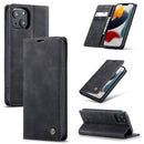 CaseMe-013 Multifunctional Retro Frosted Horizontal Flip Leather Case with Card Slot & Holder & Wallet For iPhone 13(Black)