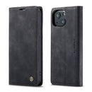 CaseMe-013 Multifunctional Retro Frosted Horizontal Flip Leather Case with Card Slot & Holder & Wallet For iPhone 13(Black)