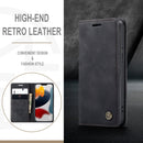CaseMe-013 Multifunctional Retro Frosted Horizontal Flip Leather Case with Card Slot & Holder & Wallet For iPhone 13(Black)