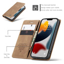 CaseMe-013 Multifunctional Retro Frosted Horizontal Flip Leather Case with Card Slot & Holder & Wallet For iPhone 13(Brown)