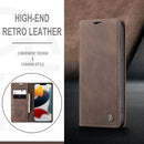 CaseMe-013 Multifunctional Retro Frosted Horizontal Flip Leather Case with Card Slot & Holder & Wallet For iPhone 13 Pro(Coffee)