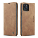 CaseMe-013 Multifunctional Retro Frosted Horizontal Flip Leather Case with Card Slot & Holder & Wallet For iPhone 13 Pro(Brown)