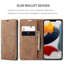 CaseMe-013 Multifunctional Retro Frosted Horizontal Flip Leather Case with Card Slot & Holder & Wallet For iPhone 13 Pro(Brown)