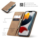 CaseMe-013 Multifunctional Retro Frosted Horizontal Flip Leather Case with Card Slot & Holder & Wallet For iPhone 13 Pro(Brown)