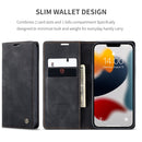 CaseMe-013 Multifunctional Retro Frosted Horizontal Flip Leather Case with Card Slot & Holder & Wallet For iPhone 13 Pro Max(Black)