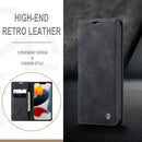 CaseMe-013 Multifunctional Retro Frosted Horizontal Flip Leather Case with Card Slot & Holder & Wallet For iPhone 13 Pro Max(Black)