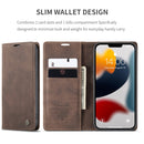 CaseMe-013 Multifunctional Retro Frosted Horizontal Flip Leather Case with Card Slot & Holder & Wallet For iPhone 13 Pro Max(Coffee)
