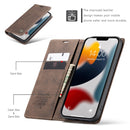 CaseMe-013 Multifunctional Retro Frosted Horizontal Flip Leather Case with Card Slot & Holder & Wallet For iPhone 13 Pro Max(Coffee)