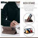 CaseMe-013 Multifunctional Retro Frosted Horizontal Flip Leather Case with Card Slot & Holder & Wallet For iPhone 13 Pro Max(Coffee)