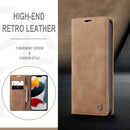 CaseMe-013 Multifunctional Retro Frosted Horizontal Flip Leather Case with Card Slot & Holder & Wallet For iPhone 13 Pro Max(Brown)
