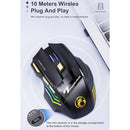 iMICE GW-X7 7-button Silent Rechargeable Wireless Gaming Mouse with Colorful RGB Lights(Black)