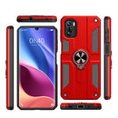 For Xiaomi Poco F3 Carbon Fiber Pattern PC + TPU Protective Case with Ring Holder(Dark Blue)