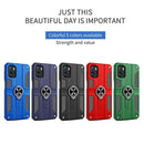 For Xiaomi Poco F3 Carbon Fiber Pattern PC + TPU Protective Case with Ring Holder(Dark Blue)