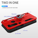 For Xiaomi Redmi Note 8 Carbon Fiber Pattern PC + TPU Protective Case with Ring Holder(Dark Green)