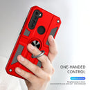 For Xiaomi Redmi Note 8 Carbon Fiber Pattern PC + TPU Protective Case with Ring Holder(Dark Green)