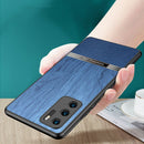 For Huawei P40 Pro Shang Rui Wood Grain Skin PU + TPU Shockproof Case(Grey)