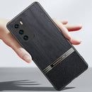 For Huawei P40 Pro Shang Rui Wood Grain Skin PU + TPU Shockproof Case(Grey)