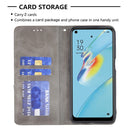 For OPPO A54 4G / A55 5G Rhombus Texture Horizontal Flip Magnetic Leather Case with Holder & Card Slots(Grey)